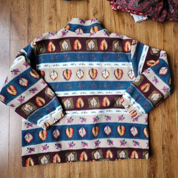 Alfred Dunner Fall Leaves Fleece Zip Up - Picture 2 of 5